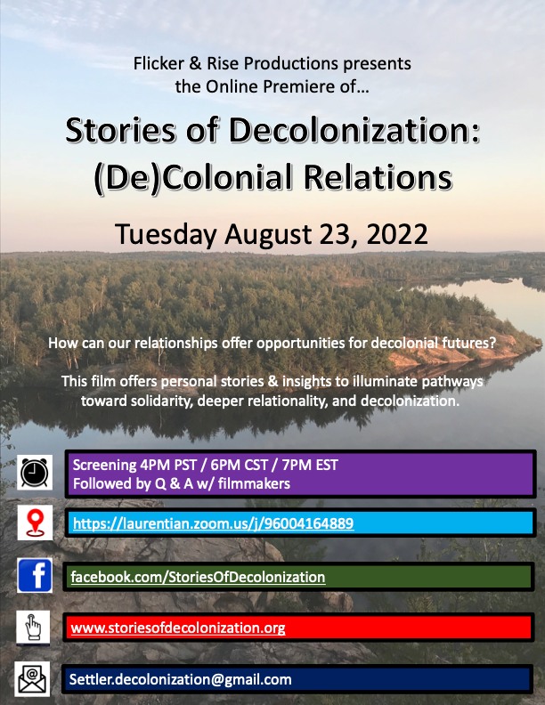 Stories of Decolonization: (De)colonial Relations Online Film Premiere @ Virtual Event