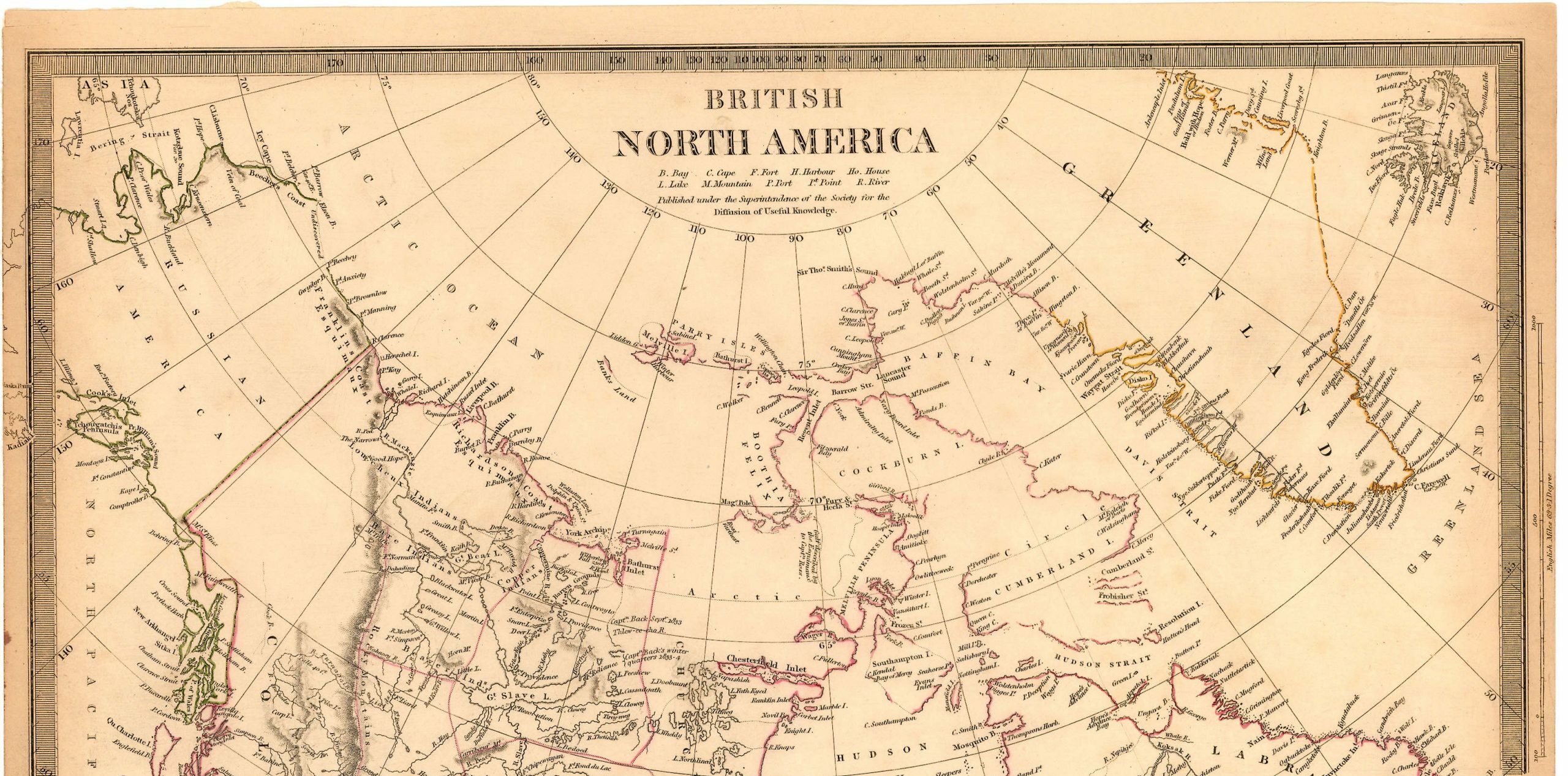 Map of British North America, 1834. Photo courtesy of the City of Vancouver Archives
