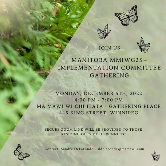Manitoba MMIWG2S+ Implementation Committee Gathering @ Ma Mawi Wi Chi Itata - Gathering Place