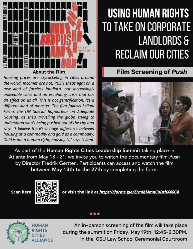 Using Human Rights to Take on Corporate Landlords & Reclaim our Cities: Film Screening of Push @ Online Access to Film
