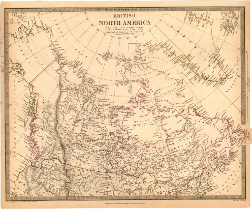 Map of British North America, 1834. Photo courtesy of the City of Vancouver Archives