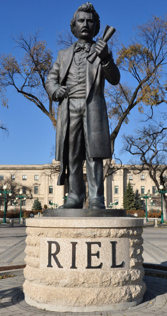 Louis Riel statue in Winnipeg. Image: Stephen Zacharias
