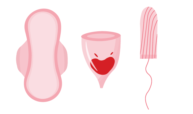 menstrual products cartoon